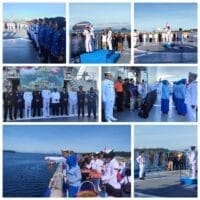Upacara Tabur Bunga, Hari Dharma Samudera Ke 63 Tahun 2025 di KRI Balongan-908 Upacara Tabur Bunga, Hari Dharma Samudera Ke 63 Tahun 2025 di KRI Balongan-908