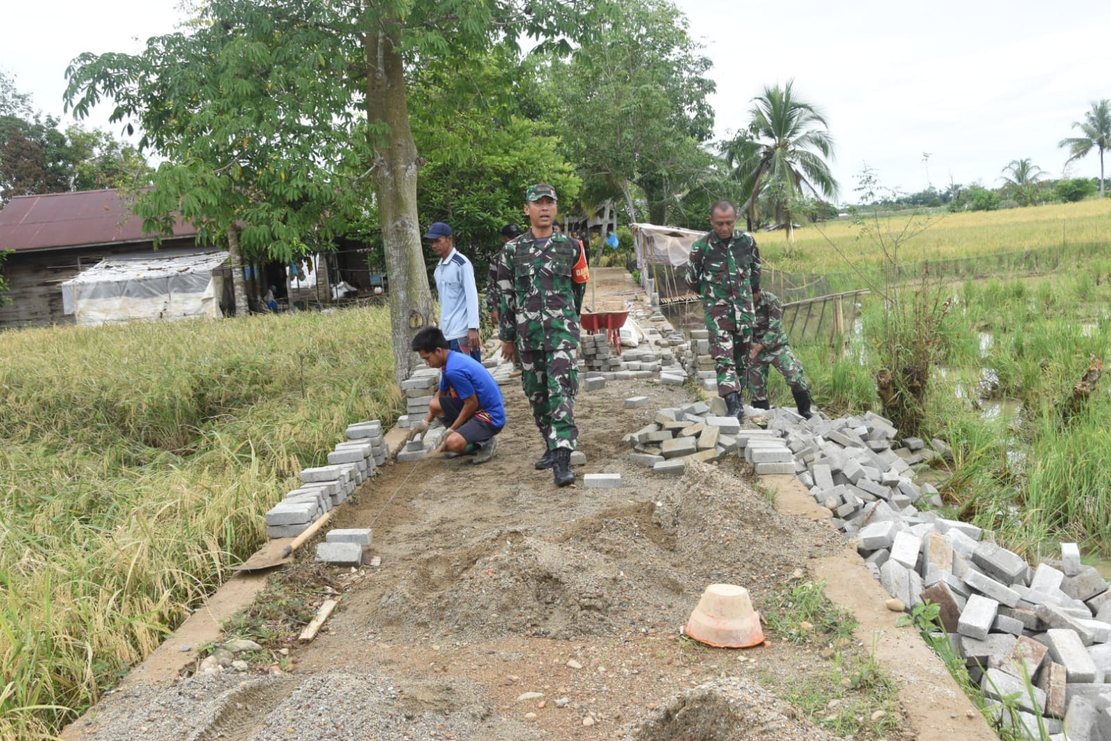 Dansatgas TMMD Kodim 1002/HST Tinjau Progres Jalan 1.030 Meter