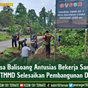 Warga Desa Balisoang Antusias Bekerja Sama dengan Satgas TMMD Selesaikan Pembangunan Drainase Warga Desa Balisoang Antusias Bekerja Sama dengan Satgas TMMD Selesaikan Pembangunan Drainase