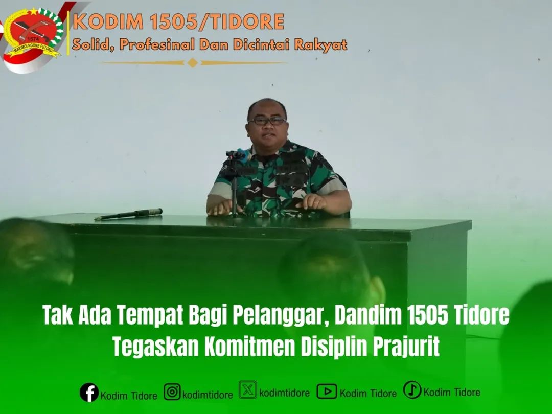 Tak Ada Tempat Bagi Pelanggar, Dandim 1505 Tidore Tegaskan Komitmen Disiplin Prajurit