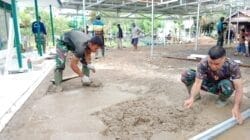 Kejar Target TMMD, Satgas Kodim 1002 HST Cor Teras Langgar Darussalam