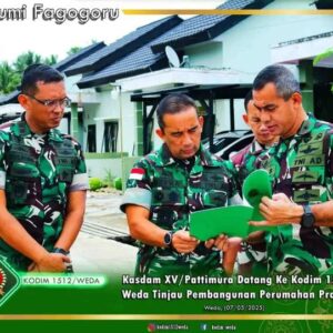 Kasdam XV/Pattimura Datang Ke Kodim 1512/ Weda Tinjau Pembangunan Perumahan Prajurit