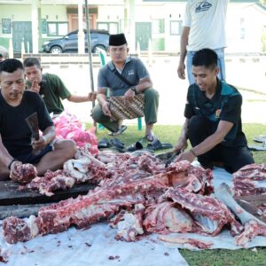 Kodim 1505 Tidore Laksanakan Penyembelihan Hewan Qurban, Salurkan Daging kepada Warga dan Prajurit