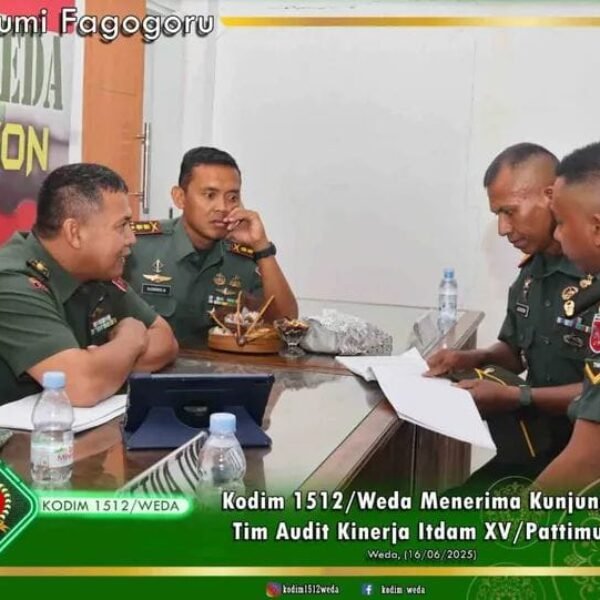 Kodim 1512/Weda Menerima Kunjungan Tim Audit Kinerja Itdam XV/Pattimura