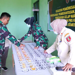 Cegah Penyalahgunaan Narkoba, Kodim 0906/Kkr Gelar Tes Urine Secara Berkala