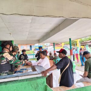 Tingkatkan Kesejahteraan Warga, Satgas Yonif 126/KC Adakan Bakti Kesehatan di Mindiptana