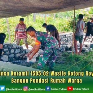 Babinsa Koramil 1505-02 Wasile Gotong Royong Bangun Pondasi Rumah Warga Babinsa Koramil 1505-02 Wasile Gotong Royong Bangun Pondasi Rumah Warga