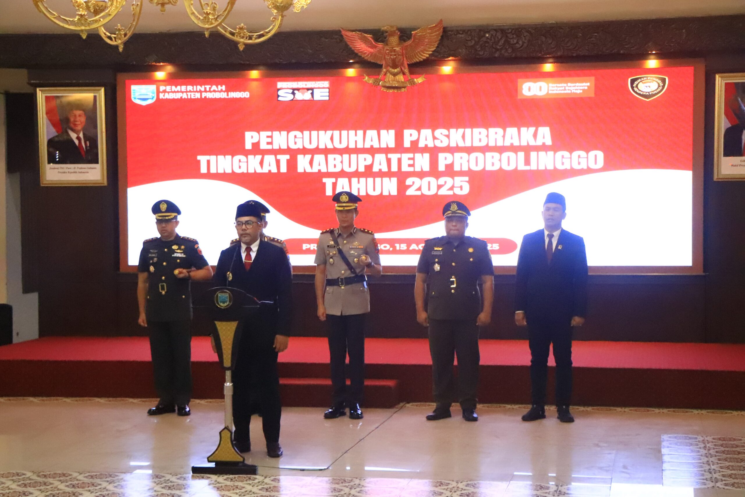 Pengukuhan Paskibraka 2025 Probolinggo Dihadiri Forkopimda dan Dandim 0820