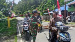 Cegah Kegiatan Ilegal, Personel Satgas Pamtas Yonif 410/Alugoro  Gelar Sweeping Jalan Lintas Perbatasan