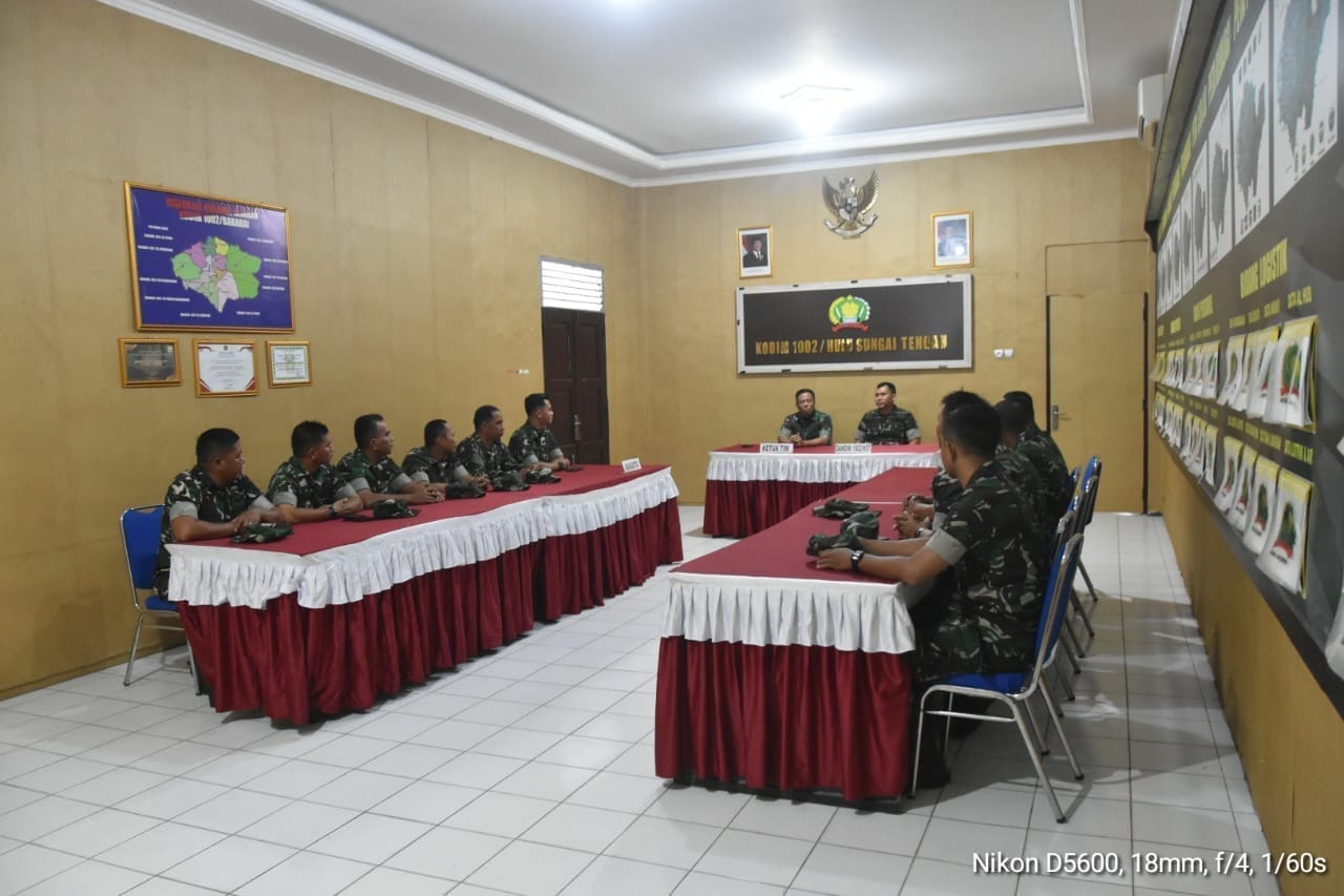 Kodim 1002/HST Terima Kunjungan Tim Wasgiat Bidang Operasi dari Sops Mabesad