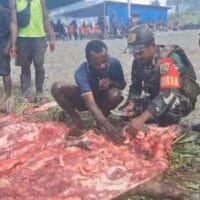 Kodim 1714/Puncak Jaya Bantu Masyarakat Gelar Acara Bakar Batu Adat di Kabupaten Puncak Jaya