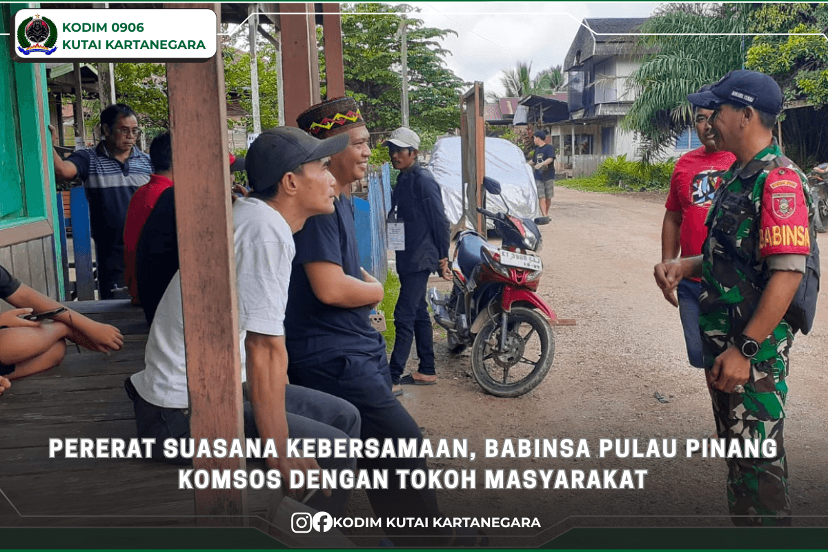 Pererat Suasana Kebersamaan, Babinsa Pulau Pinang Komsos Dengan Tokoh Masyarakat