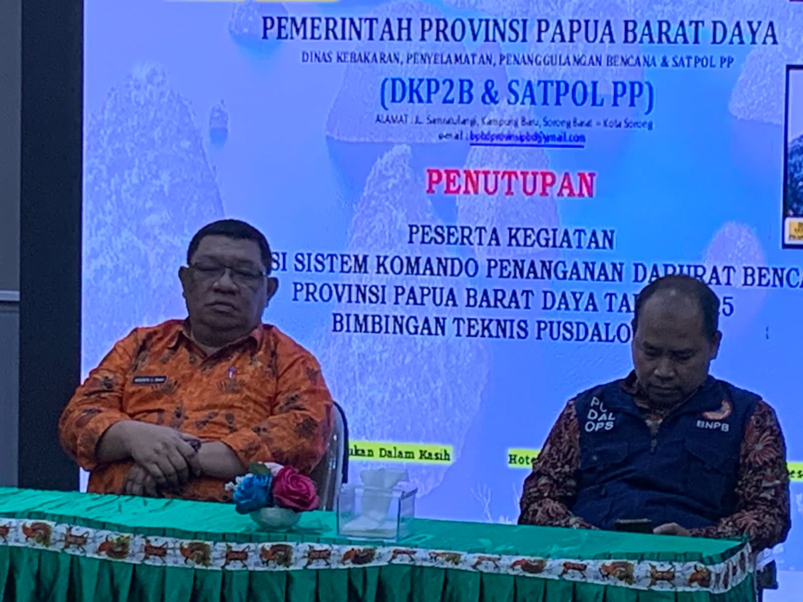 Kadis DKP2B PBD Resmi Tutup Bimtek Pusdalops 2025, Tegaskan Penguatan Komando Darurat Bencana