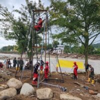 Sinergi TNI dan Kementerian Pertahanan Bangun Jembatan Gantung di Aceh