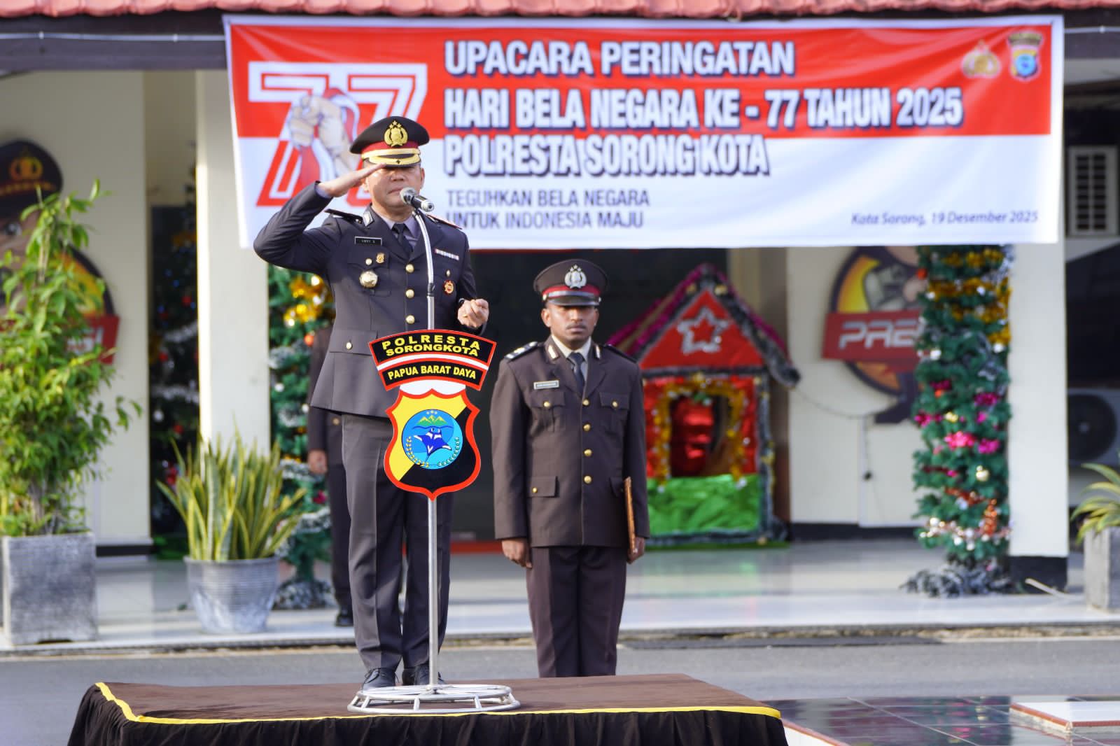 Kapolresta Sorong Kota Irup Upacara, Tegaskan Pentingnya Bela Nagara Saat Bacakan Amanat Presiden