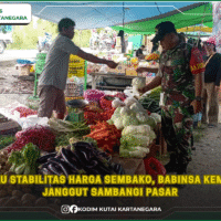 Pantau Stabilitas Harga Sembako, Babinsa Kembang Janggut Sambangi Pasar