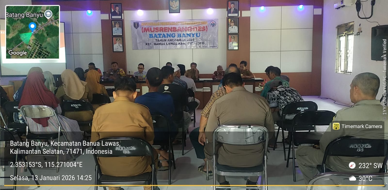 Babinsa Koramil 1008-06/Banua Lawas–Pugaan Hadiri Musrenbangdes TA 2027 di Desa Banyu Tajun