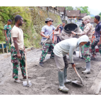 Pengecoran Rabat Jalan TMMD Ke 127 Kodim 0808/Blitar Tunjukkan Progres Signifikan di Desa Krisik