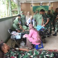 Persit Kodim 1002 HST Perkuat Kepedulian Sosial Lewat Donor Darah HUT ke-80 Persit