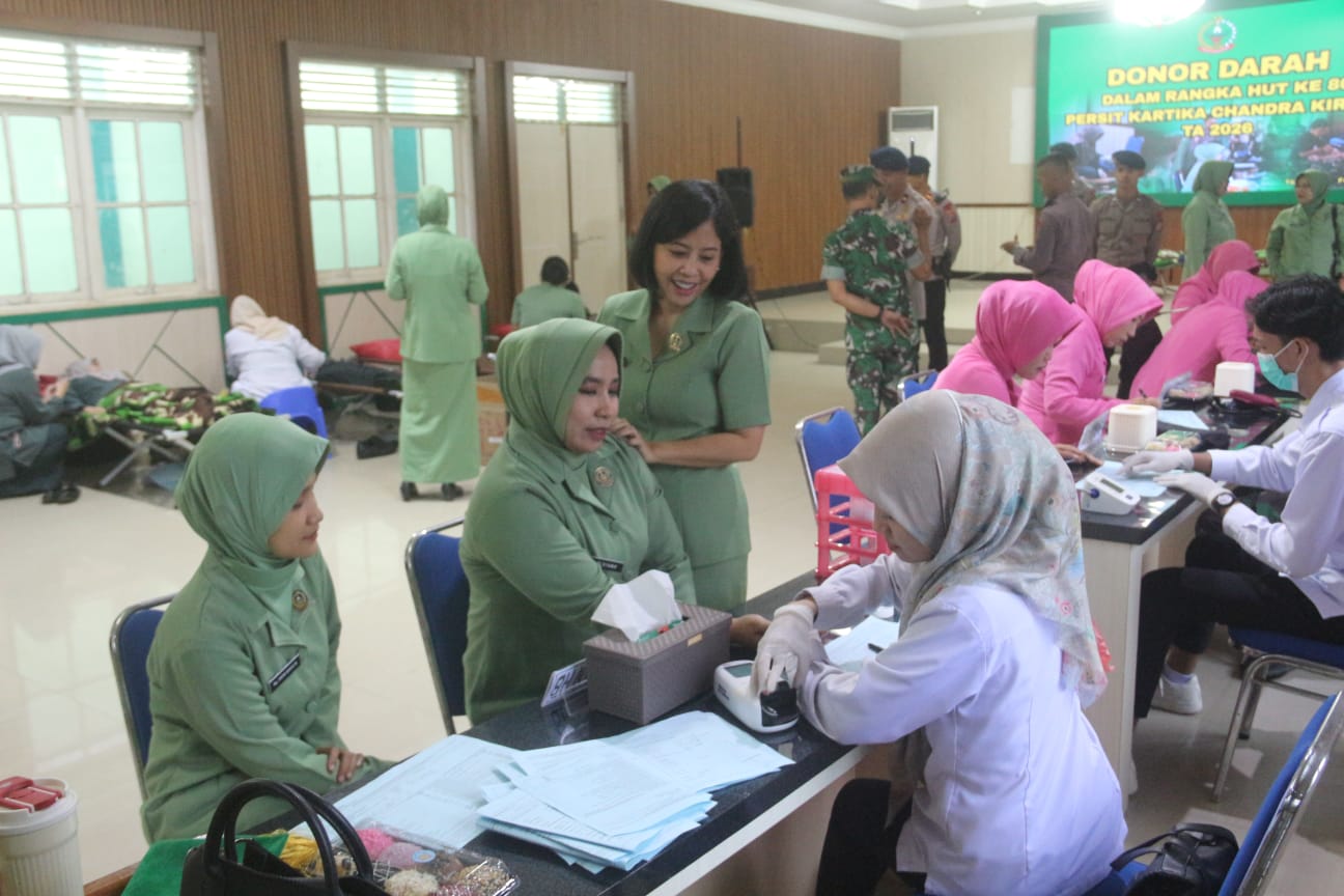 Wujud Kepedulian Kemanusiaan, Persit Kodim 1008/Tabalong Gelar Donor Darah