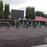 Kodim 1008/Tabalong Laksanakan Latihan Pencak Silat Militer di Lapangan Nanggala
