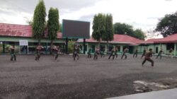 Kodim 1008/Tabalong Laksanakan Latihan Pencak Silat Militer di Lapangan Nanggala