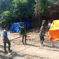 TNI AD Lanjutkan Progres Jembatan Penghubung Desa di Kecamatan Linge Aceh Tengah