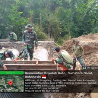 Gotong Royong TNI–Rakyat, Kodam XX/Tuanku Imam Bonjol Bangun Jembatan Pulihkan Akses Warga Tanah Datar
