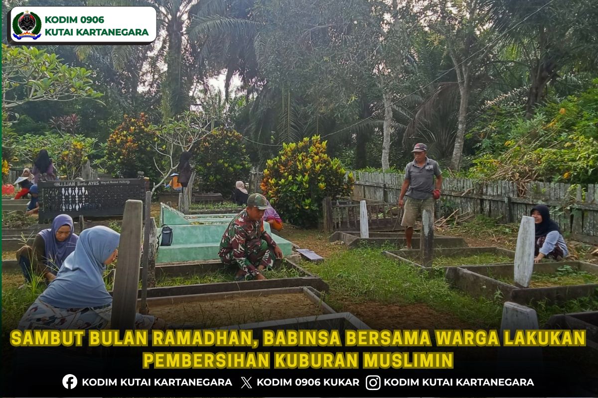 Sambut Bulan Ramadhan, Babinsa Bersama Warga Lakukan Pembersihan Kuburan Muslimin Sambut Bulan Ramadhan, Babinsa Bersama Warga Lakukan Pembersihan Kuburan Muslimin