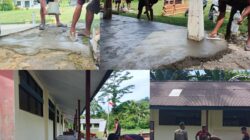 TMMD Ke-128 Kodim 1801/Manokwari Laksanakan Pengecoran Lantai Teras SD Inpres 62 Asai Tmmd