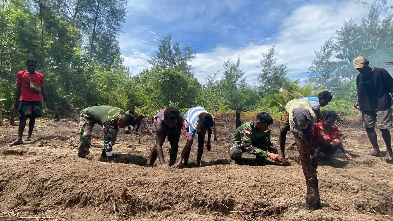 Bedengan Rampung, Lahan Program TMMD di Kampung Keakwa Siap Ditanami