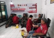 Bersama PMI Cabang, Koramil Ngraho Bojonegoro Gelar Donor Darah