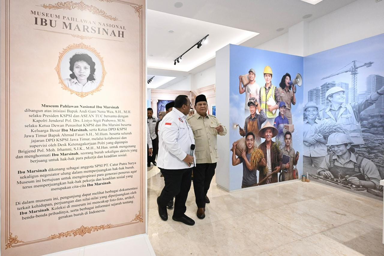 Panglima TNI Dampingi Presiden Prabowo Resmikan Museum Ibu Marsinah di Nganjuk