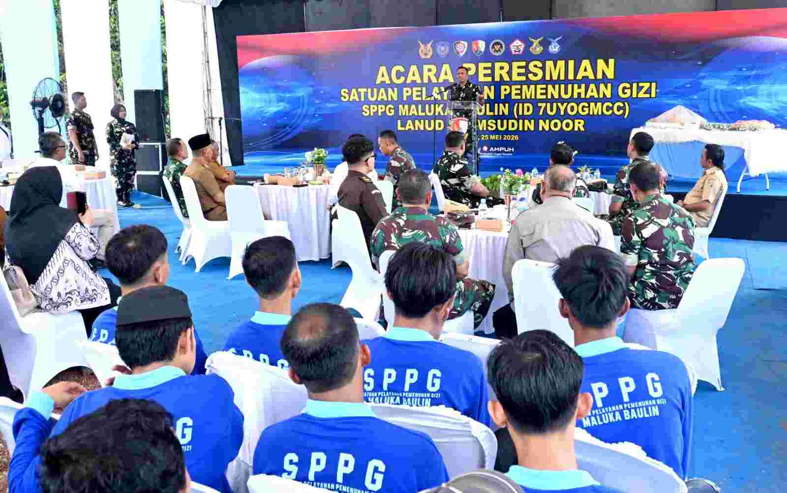 Dukung Program Asta Cita Presiden RI, Danlanud Sjamsudin Noor Resmikan SPPG Maluka Baulin Perkuat Gizi Generasi Bangsa