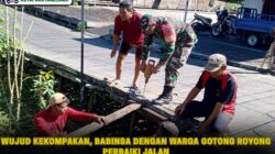 Wujud Kekompakan, Babinsa dengan Warga Gotong Royong Perbaiki Jalan