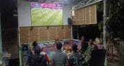 Nonton Bareng Piala Dunia, Koramil Haruyan Bangun Keakraban dengan Masyarakat