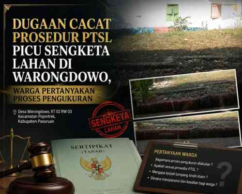 PTSL Berujung Sengketa? Warga Warongdowo Pertanyakan Pengukuran, Sertifikat Diduga Tak Sesuai Batas Lahan PTSL Berujung Sengketa? Warga Warongdowo Pertanyakan Pengukuran, Sertifikat Diduga Tak Sesuai Batas Lahan