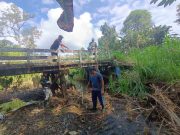 Kodim 1008/Tabalong Genjot Pembangunan Jembatan Garuda Merah Putih di Desa Muang, Dukung Mobilitas dan Perekonomian Warga
