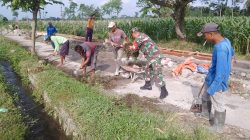Lancar Akses Pertanian, Kopka Budi Bersama Warga Bersihkan Area Jalan Persawahan Tambakan
