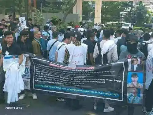 Massa Pengungsi Afganistan Soroti Perpres 125/2016 dalam Aksi di Jakarta Selatan