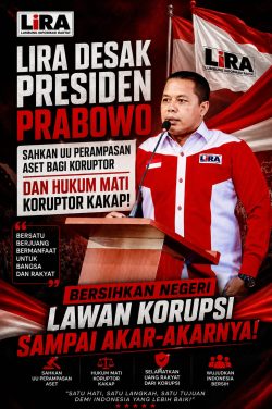 LSM LIRA: Selamatkan Negeri dari Korupsi, Presiden Prabowo Diminta Bertindak Tegas
