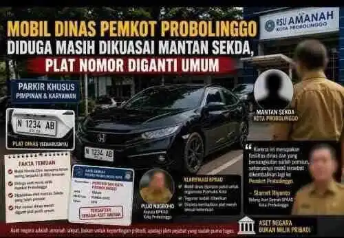 Diduga Tak Sesuai Ketentuan, Penggunaan Mobil Dinas Pemkot Probolinggo Disorot Publik