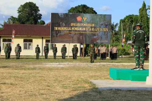 Jelang Pembukaan TMMD ke-129, Satgas TMMD Kodim 1505/Tidore Matangkan Persiapan Melalui Gladi Upacara Jelang Pembukaan TMMD ke-129, Satgas TMMD Kodim 1505/Tidore Matangkan Persiapan Melalui Gladi Upacara