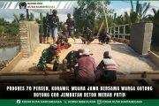 Progres 70 Persen, Koramil Muara Jawa Bersama Warga Gotong Royong Cor Jembatan Beton Merah Putih