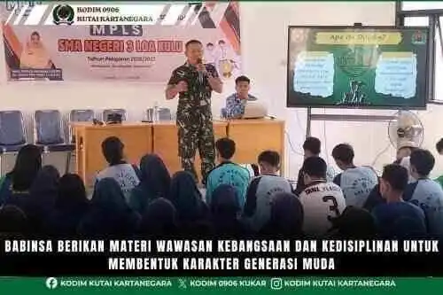 Babinsa Berikan Materi Wawasan Kebangsaan Dan Kedisiplinan Untuk Membentuk Karakter Generasi Muda