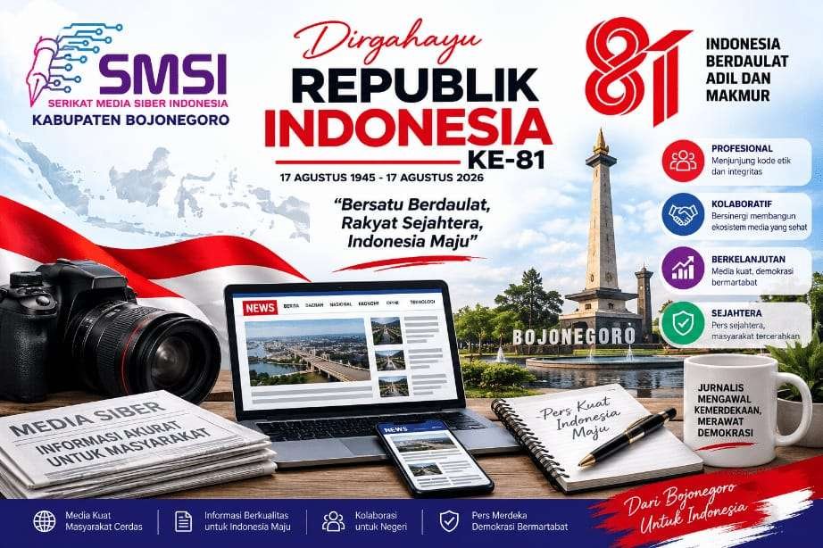HUT ke-81 RI, SMSI Bojonegoro Dorong Pers Profesional dalam Ekosistem Media yang Sejahtera