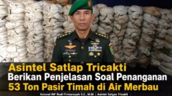 Asintel Satlap Tricakti Beri Penjelasan Terkait Penanganan 53 Ton Pasir Timah di Air Merbau