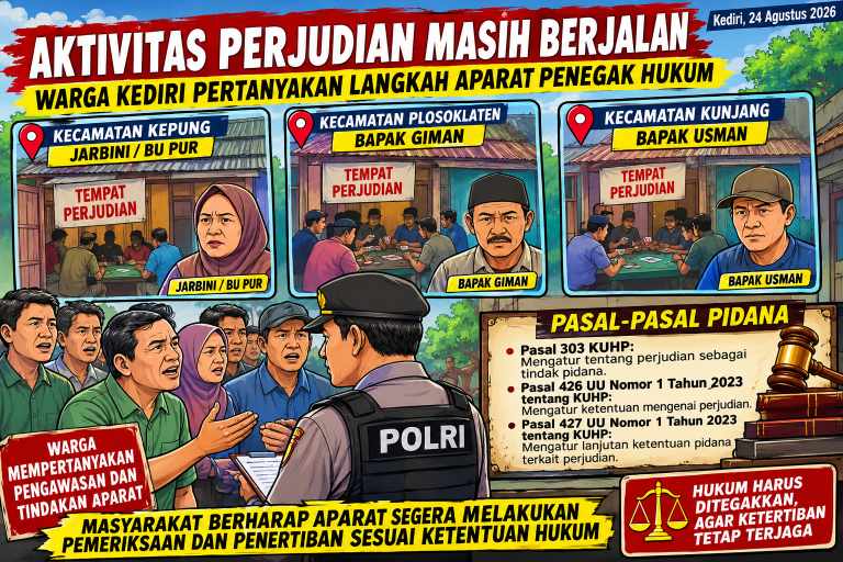 Warga Kediri Resah, Informasi Tempat Perjudian Masih Beroperasi Mencuat