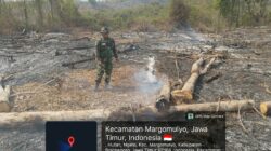 Aksi Cepat Tanggap! Babinsa Margomulyo Sisir Bekas Karhutla, Pastikan Api Benar-Benar Padam