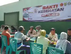Sambut HUT ke-81 TNI, Kodim Bojonegoro Gelar Baksos Kesehatan dan Bagi Sembako untuk Warga